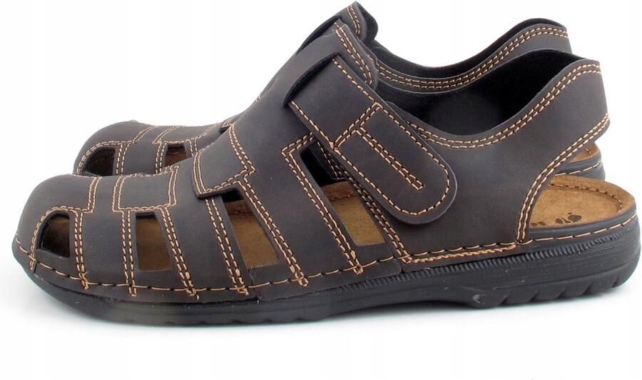 Inblu Heren Sandalen Donkerbruin Leer