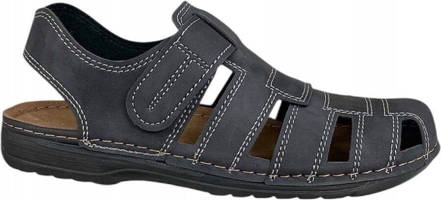 Inblu Heren Sandalen Zwart Leer