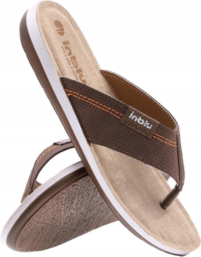 Inblu Heren Slippers Bruin Comfortabele Teenslippers
