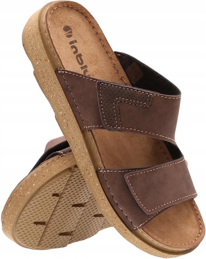 Inblu Heren Slippers IN- Comfortabele Leren Inlegzool