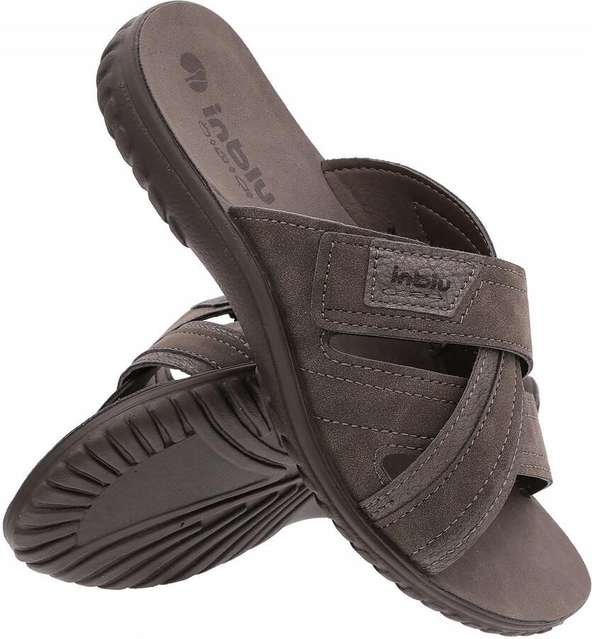 Inblu Heren Slippers IN-FN-114 Comfortabele Eco-Lederen Zomerschoenen