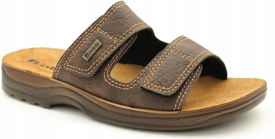 Inblu Heren Slippers Leer TG06 Bruin