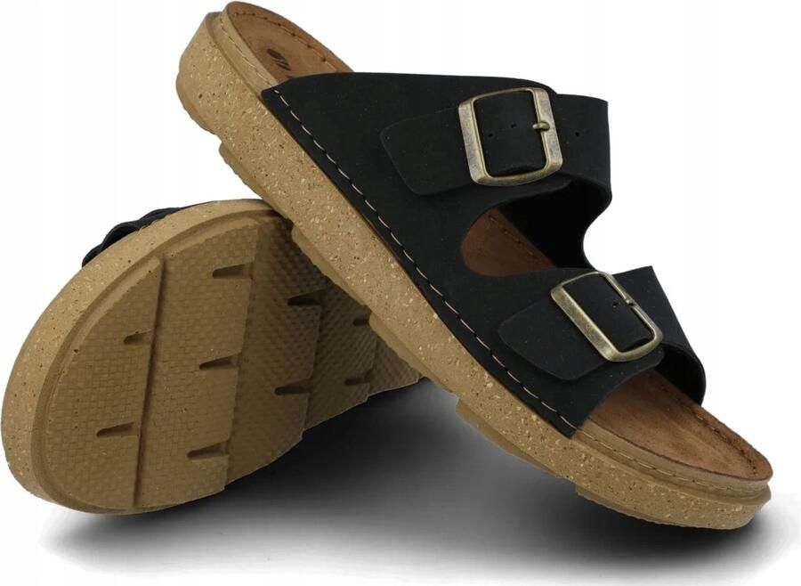 Inblu Heren Slippers Zwart Leer