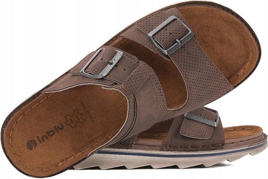 Inblu Heren Zomer Klompjes BU-09 Soft PU Bruin