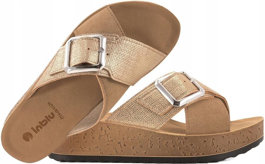 Inblu PK-46 Dames Klompjes Platform Koturn Zilver