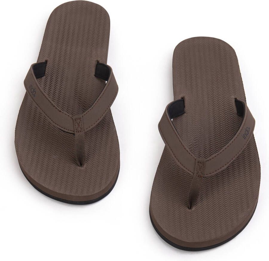 Indosole Flip Flops Essential Light Dames Slippers Bruin