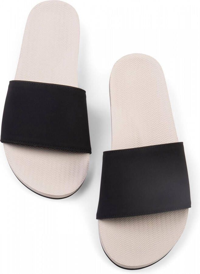 Indosole Slides Color Combo Dames Slippers Zand Zwart