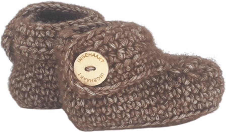 Ingehaakt baby boots bruin