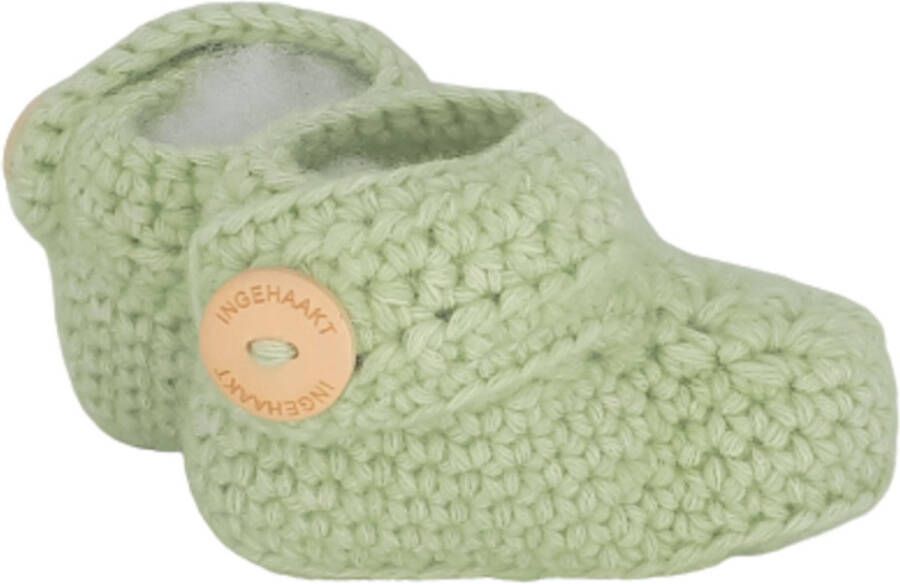 Ingehaakt baby boots mint