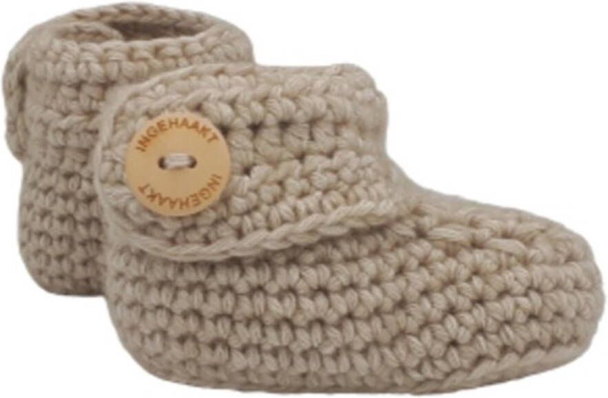 Ingehaakt baby boots naturel