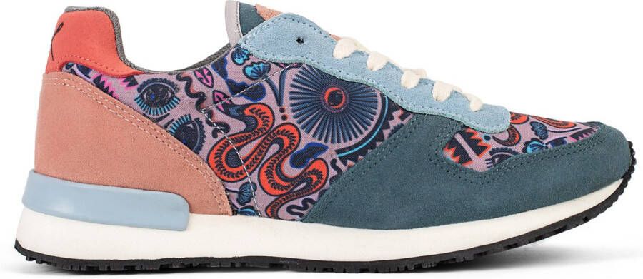 Inkkas Corozal Dames Sneaker Suede Natuurprint EVA rubber zool Vintage
