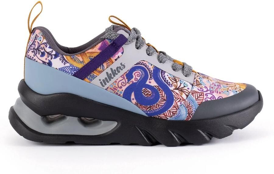 Inkkas Bussi Trainer Vegan trainer sneaker met art nouveau print en slangmotief