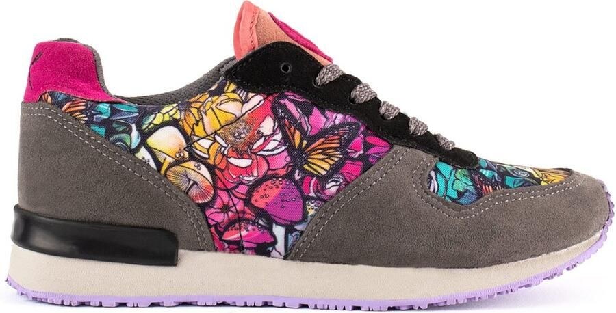 Inkkas Chanterelle dames sneaker comfortabele kleurrijke Vegan sneaker met paddenstoelenprint goud geel zwart grijs - Foto 2