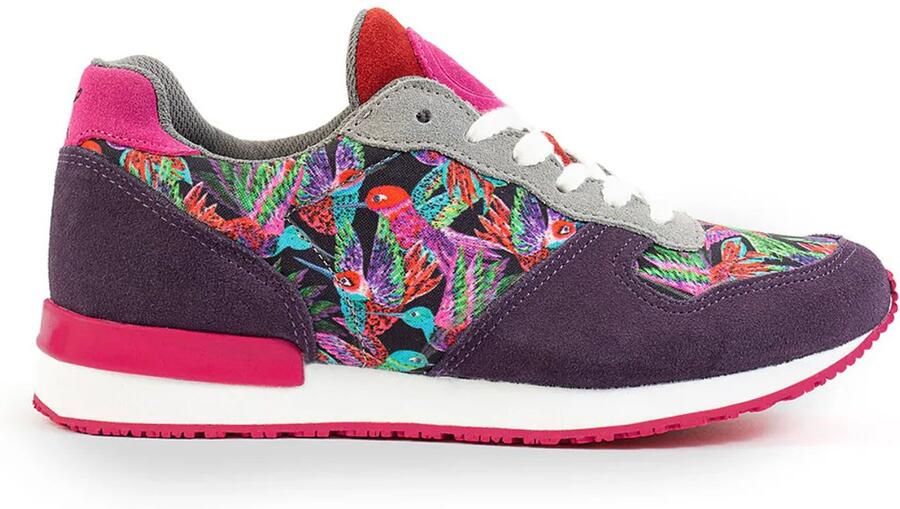 Inkkas Joya Jogger retro sneaker met kolibrieprint en Andes-inspiratie suede
