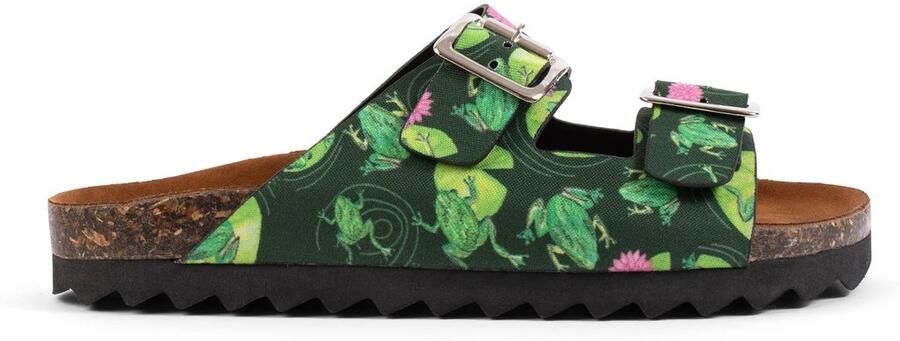 Inkkas Lily Buckle Sandal Vegan sandaal met waterlelie- en kikkerprint