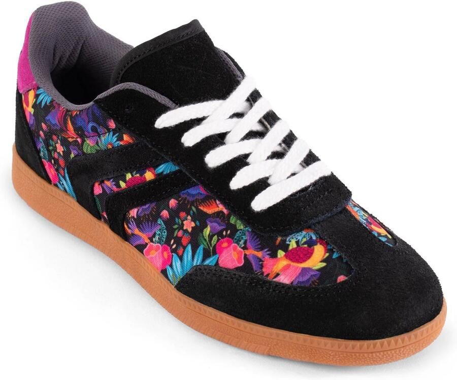 Inkkas Luzon Tennis dames sneaker low top sneaker met Rainforest-vogelprint groen blauw multicolor