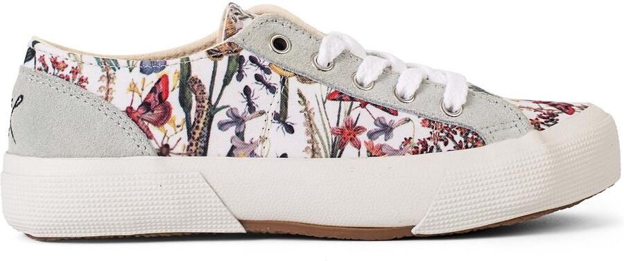 Inkkas Monterey dames sneaker comfortabele low top vetersneaker met natuurprint crème roze geel blauw lichtgewicht ALL Day comfort