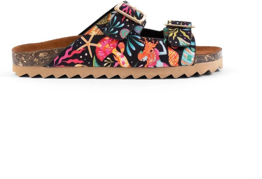 Inkkas Naia Buckle Sandal Vegan sandaal met Atlantis-print