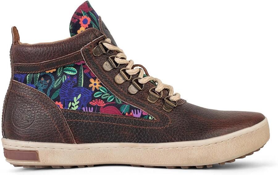 Inkkas Sokoke Camping Boot dames wandelschoen bruine suède leren hiking boot met Sokoke kattenprint leren voering uitneembare inlegzool & robuuste profielzool