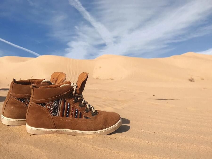 Inkkas Tan Suede Camping Boot dames wandel sneaker leren hiking boot van tan suède met Peruaanse print waterafstotend gevoerde binnenvoering & uitneembare inlegzool