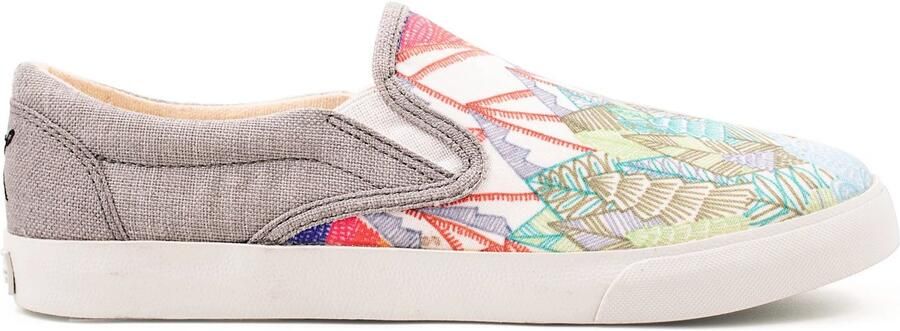 Inkkas Trek dames slip-on sneaker natuurprint met bergen en dieren lichtgewicht ademend canvas handgemaakt en duurzaam