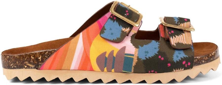 Inkkas Vegan dames sandalen Samadhi Buckle sandalen in blush en zonsondergangkleuren lichte comfortabele zomersandalen voor vakantie en vrije tijd