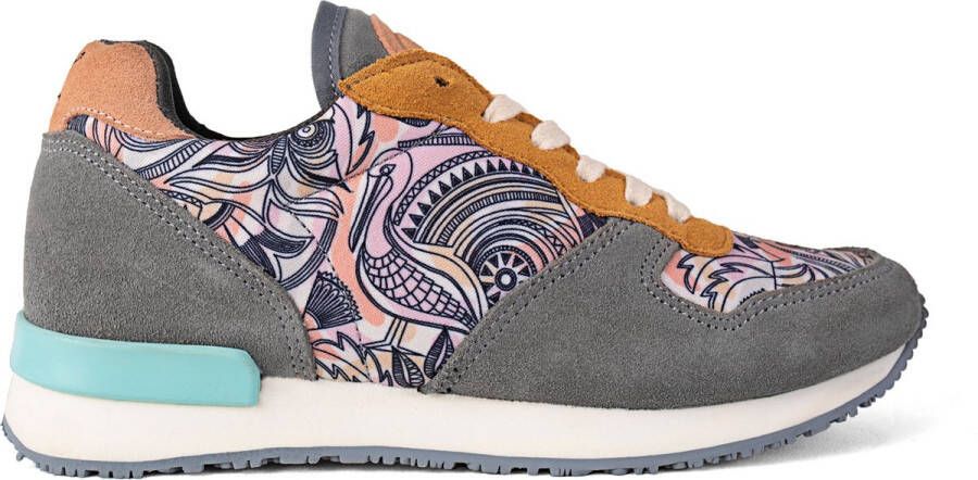 Inkkas Manu Dames Sneaker Suede Natuurprint EVA rubber zool Vintage