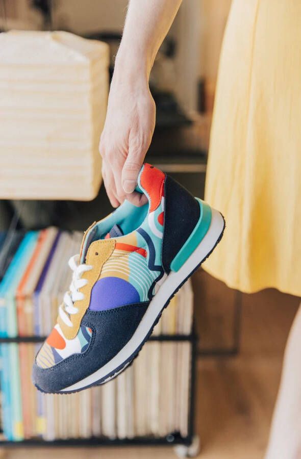 Inkkas Miravi Dames Sneaker Suede Natuurprint EVA rubber zool Vintage