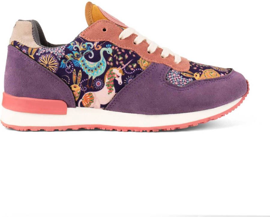 Inkkas Saloa Dames Sneaker Vegan Leather Natuurprint EVA rubber zool Vintage