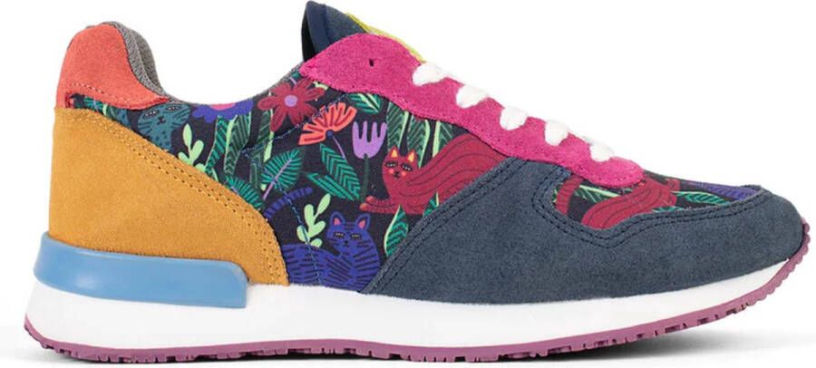 Inkkas Sokoke Dames Sneaker Suede Natuurprint EVA rubber zool Vintage