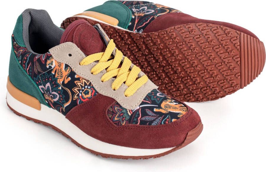 Inkkas Yuuki Dames Sneaker Suede Natuurprint EVA rubber zool Vintage