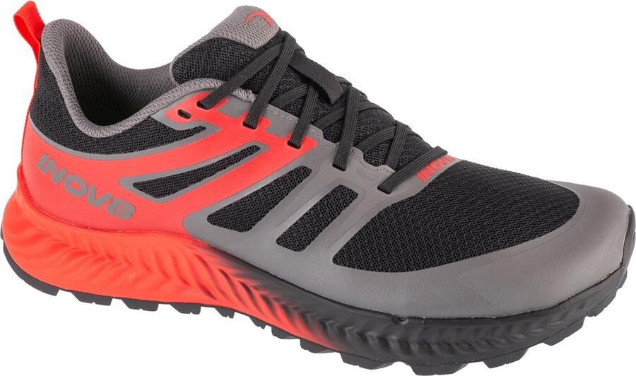 Inov-8 TrailFly Heren Black Fiery Red Dark Grey Trailrunning schoenen Standard Fit