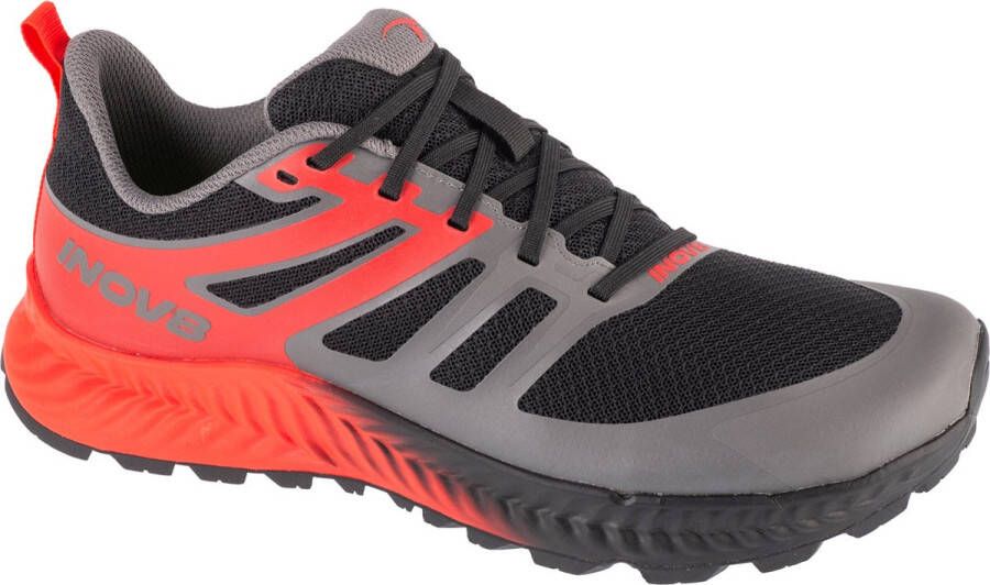 Inov-8 TrailFly Heren Black Fiery Red Dark Grey Trailrunning schoenen Standard Fit