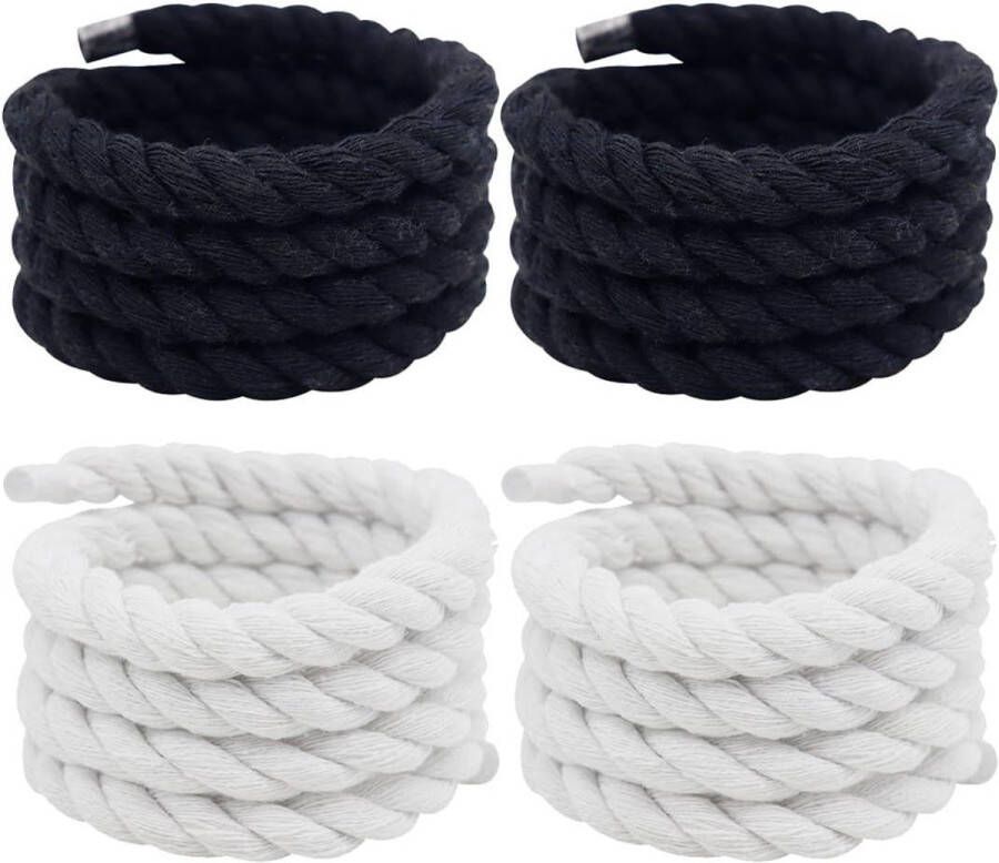 Inovra 2 paar Tomedeks veters voor Air Force 1 8mm zwart wit geschikt voor gymschoenen en sportschoenen . Sportschoenen