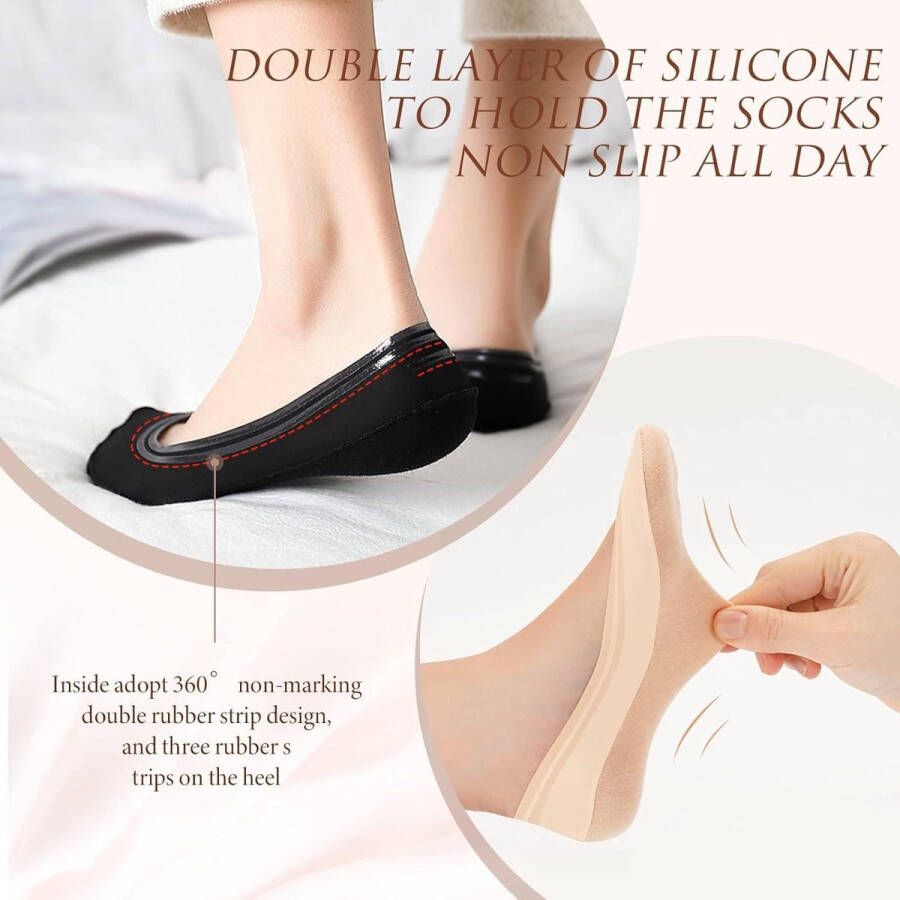 Inovra 6 paar enkelsokken voor dames ultra laag fijne kousen voor slingback pumps Meerkleurig