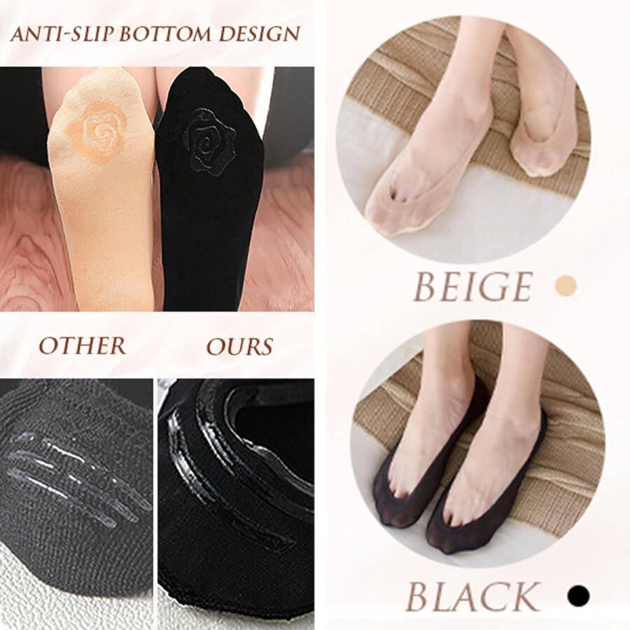 Inovra Dames Enkelsokken 6 Paar Ultra Lage Fijne Kousen voor Slingback Pumps Meerkleurig