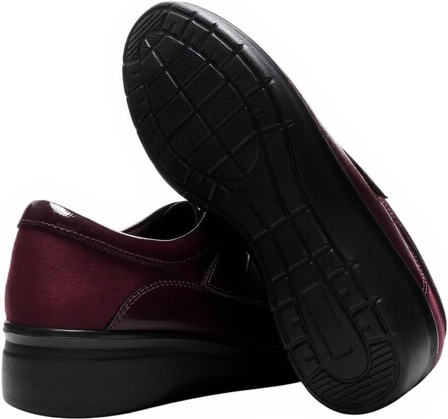 Loafers met klittenband halfhoog voor kantoor herfst en winter