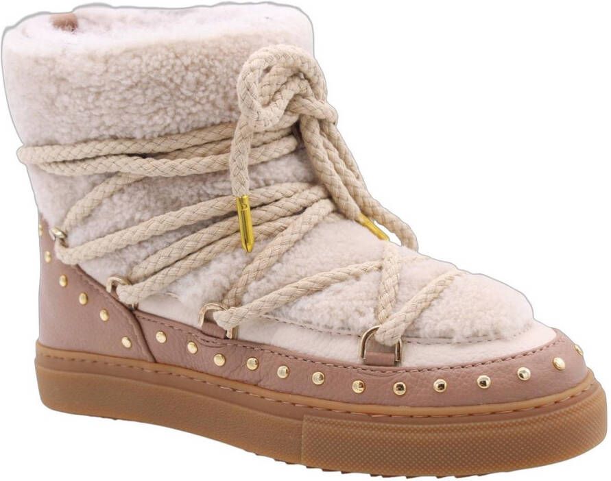 INUIKII Vachtlaarzen Dames Curly Rock Maat: 36 Materiaal: Leer Kleur: Beige - Foto 2