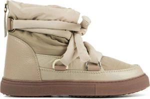 INUIKII Enkellaarsjes Dames Outdoor Snowboots Damesschoenen Canvas Puffer laces Beige
