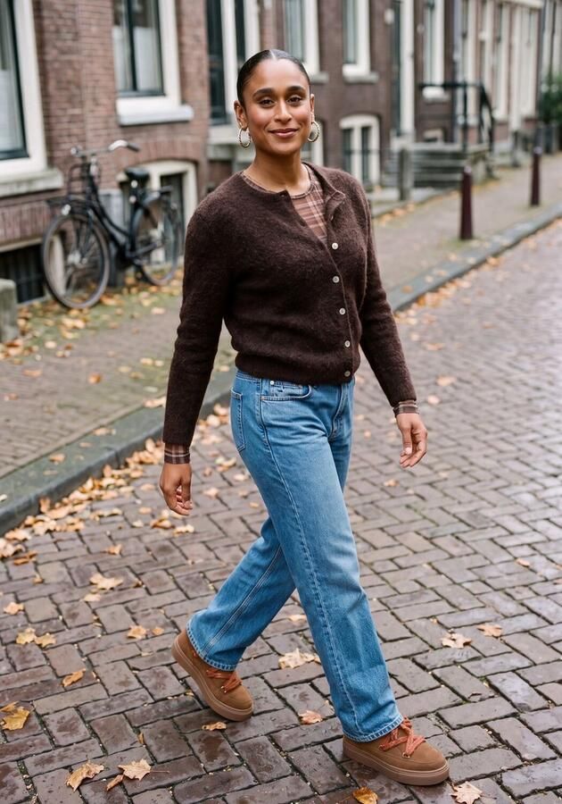 INUIKII Vachtlaarzen Dames Knot Suède Bruin - Foto 7