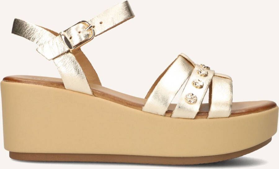 Inuovo 123124 Sandalen Met Sleehak Dames Goudkleurig - Foto 2