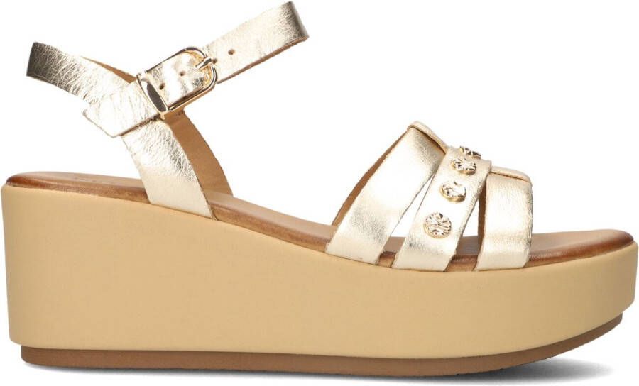 Inuovo 123124 Sandalen Met Sleehak Dames Goudkleurig