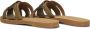 Inuovo Khaki Leren Slippers Stijlvol Model Green Dames - Thumbnail 2