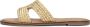 Inuovo Gouden Gevlochten Slippers Yellow Dames - Thumbnail 2