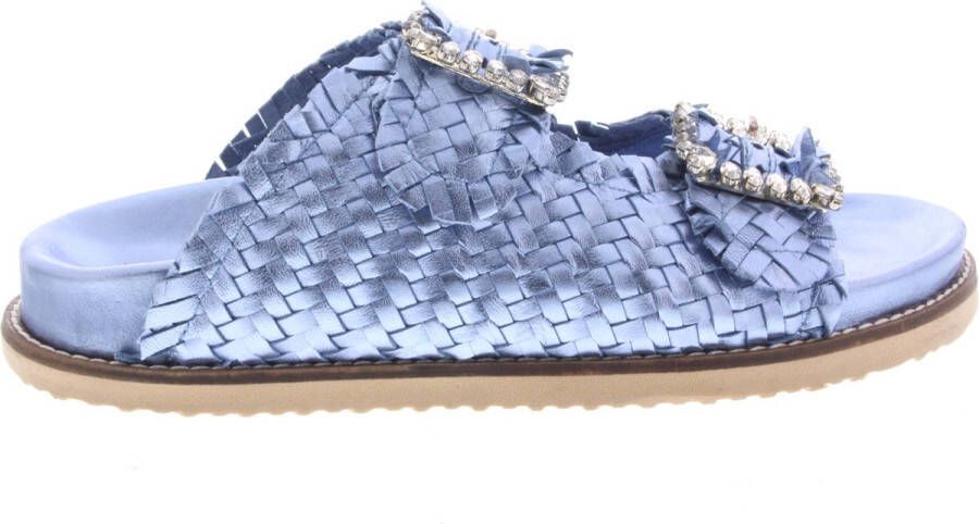 Inuovo Dames Slippers 395010 Metallic Blue Blauw