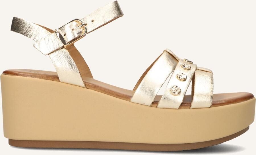 Inuovo 123124 Sandalen Met Sleehak Dames Goudkleurig