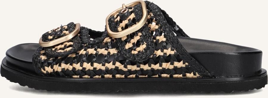 Inuovo Zwarte Raffia Slippers met Gesp - Foto 2