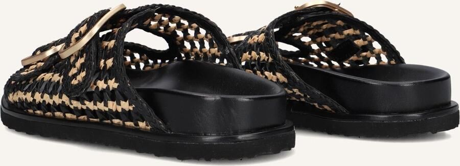 Inuovo Zwarte Raffia Slippers met Gesp - Foto 2