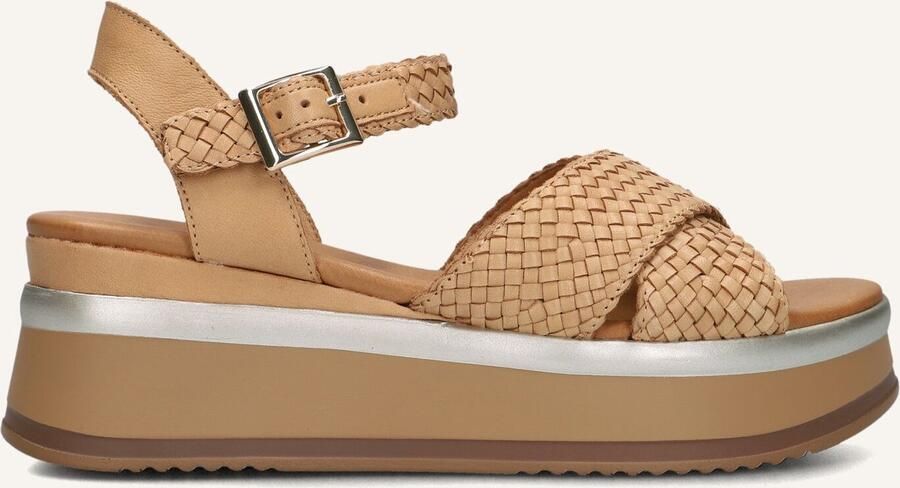 Inuovo Bruin leren kruisband sandalen Brown Dames