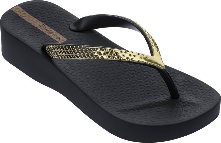 Ipanema Anatomic Mesh Plateau Slippers Dames Black Gold